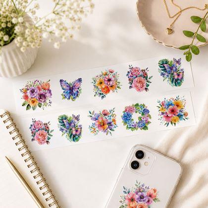 Imaginea din Autocolante decorative - flori și fluturi