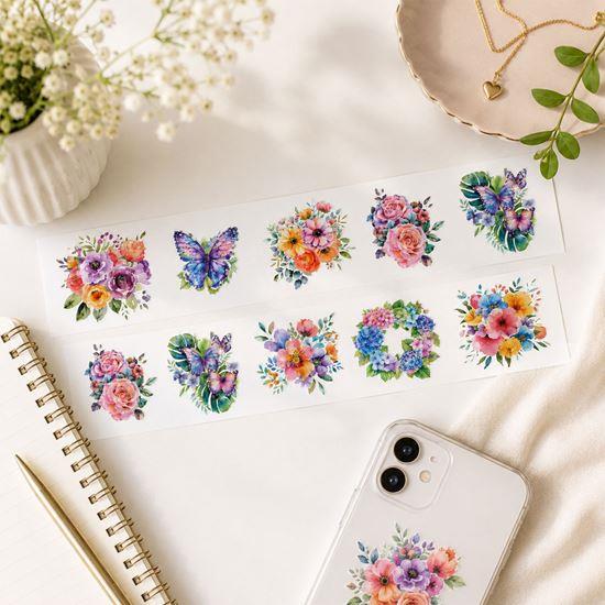 Imaginea din Autocolante decorative - flori și fluturi