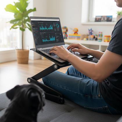 Imaginea din Măsuță portabilă reglabilă pentru laptop cu fante de ventilație