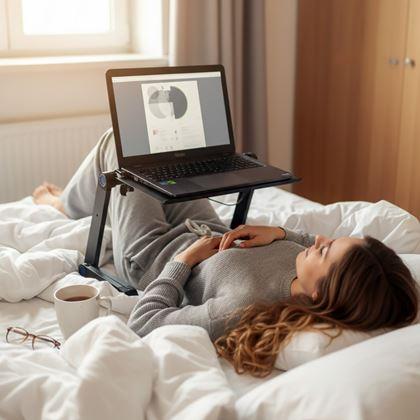 Imaginea din Măsuță portabilă reglabilă pentru laptop cu fante de ventilație