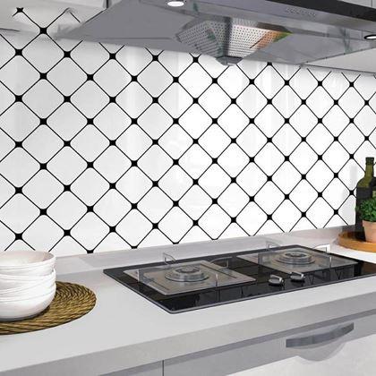 Imaginea din Tapet autoadeziv pentru bucatarie 100x60 cm - grilaj negru