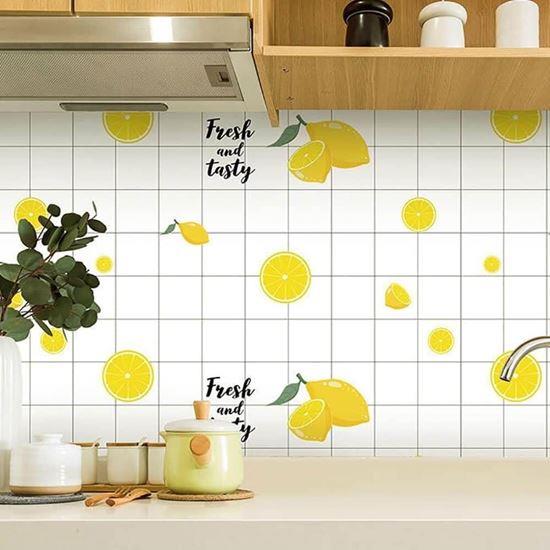 Imaginea din Tapet autoadeziv pentru bucatarie 100x60 cm - lămâi proaspete