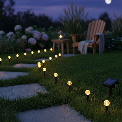 Imaginea din Lumină LED solară pentru sol cu efect de bule - 10 puncte luminoase