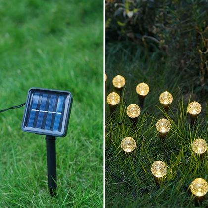 Imaginea din Lumină LED solară pentru sol cu efect de bule - 10 puncte luminoase