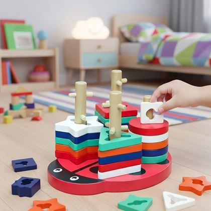 Imaginea din Puzzle din lemn - buburuză