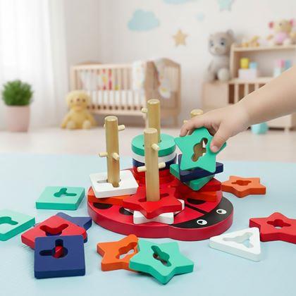 Imaginea din Puzzle din lemn - buburuză