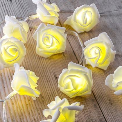 Imaginea din Șirag luminos LED pe baterii cu trandafiri – 20 de flori