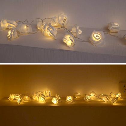 Imaginea din Șirag luminos LED pe baterii cu trandafiri – 20 de flori