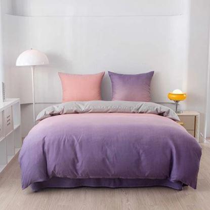 Imaginea Lenjerie de pat din microfibră - ombré violet roz