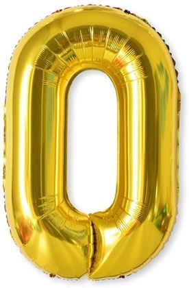Imaginea din Balon maxi, cifră aurie 100 cm - 0