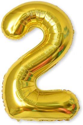 Imaginea din Balon maxi, cifră aurie 100 cm - 2