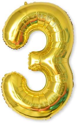 Imaginea din Balon maxi, cifră aurie 100 cm - 3