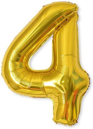 Imaginea din Balon maxi, cifră aurie 100 cm - 4