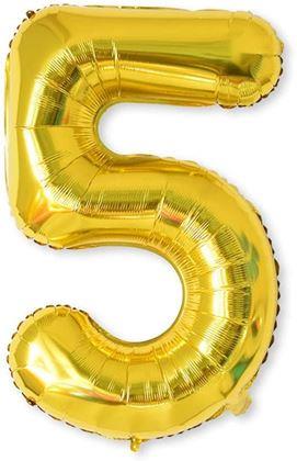 Imaginea din Balon maxi, cifră aurie 100 cm - 5