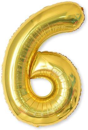Imaginea din Balon maxi, cifră aurie 100 cm - 6