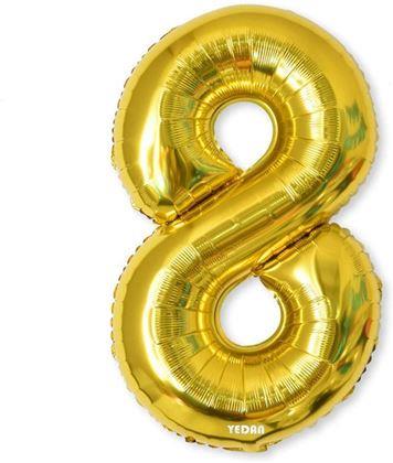 Imaginea din Balon maxi, cifră aurie 100 cm - 8