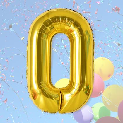 Imaginea din Balon maxi, cifră aurie 100 cm - 0