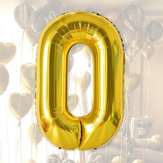 Imaginea din Balon maxi, cifră aurie 100 cm - 0