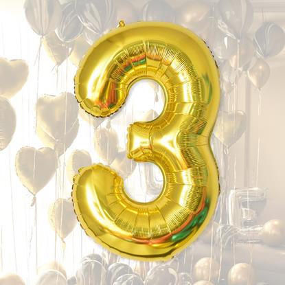 Imaginea Balon maxi, cifră aurie 100 cm