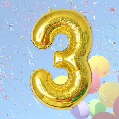 Imaginea din Balon maxi, cifră aurie 100 cm - 3