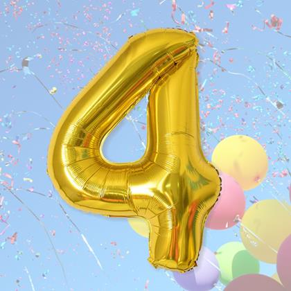 Imaginea din Balon maxi, cifră aurie 100 cm - 4