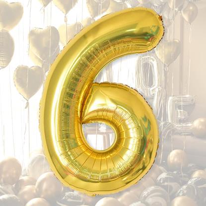 Imaginea Balon maxi, cifră aurie 100 cm