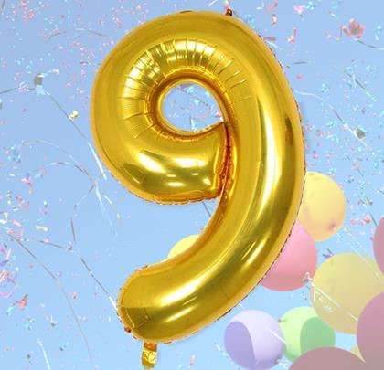 Imaginea din Balon maxi, cifră aurie 100 cm - 9