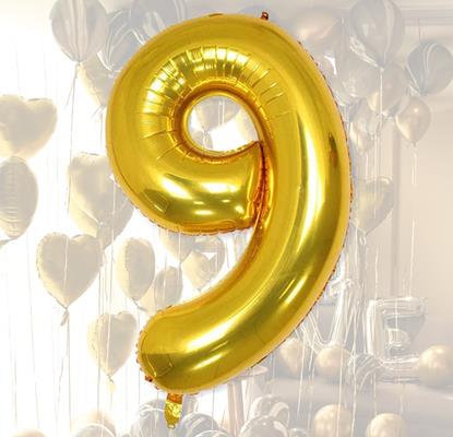 Imaginea Balon maxi, cifră aurie 100 cm