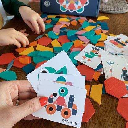 Imaginea Puzzle din lemn - forme geometrice 180 buc