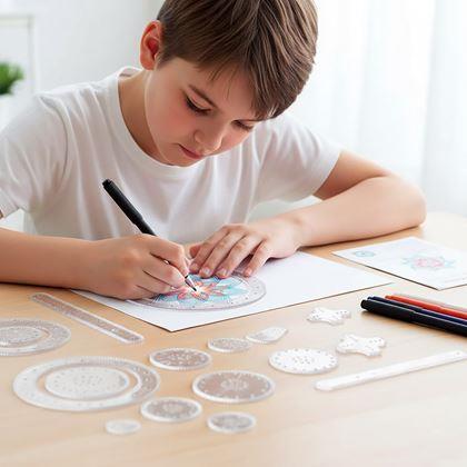 Imaginea din Set de șabloane de desen - spirograf