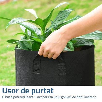Imaginea din Ghiveci textil pentru flori - diametru 25 cm