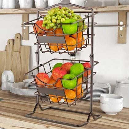 Imaginea din Coș metalic cu două etaje 45 cm
