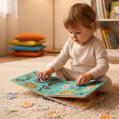 Imaginea Carte educațională silențioasă cu animăluțe și prinderi cu arici pentru dezvoltarea motricității