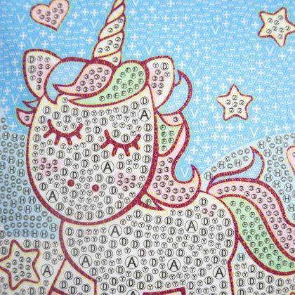 Imaginea din Pictură cu diamante pentru copii  -  unicorn mic
