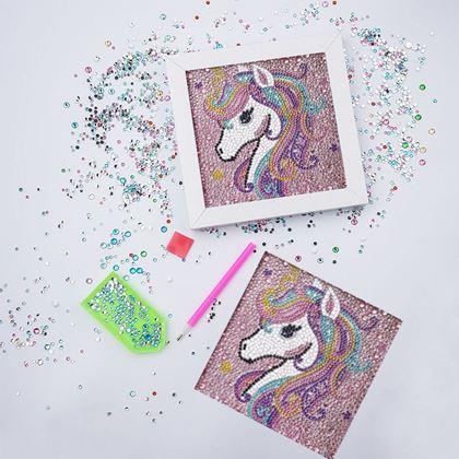 Imaginea din Pictură cu diamante pentru copii  -  unicorn mare