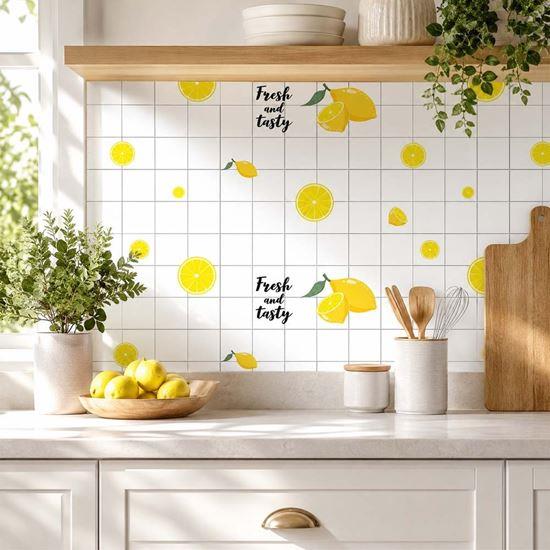 Imaginea din Tapetă decorativă autoadezivă pentru bucătărie 49x60 cm - lămâi proaspete