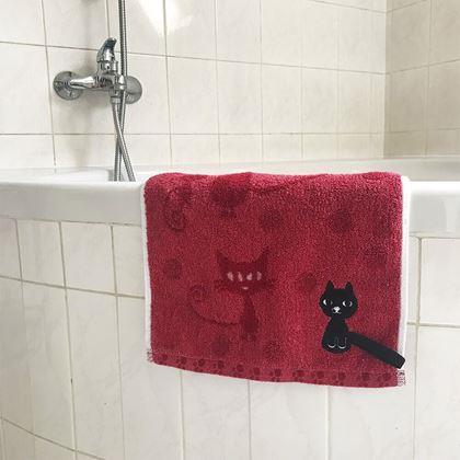 Imaginea din Prosop cu pisică 50x25 cm  -  roșu