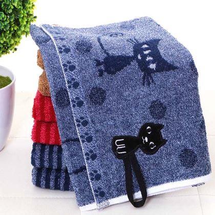 Imaginea din Prosop cu pisică 50x25 cm  -  albastru