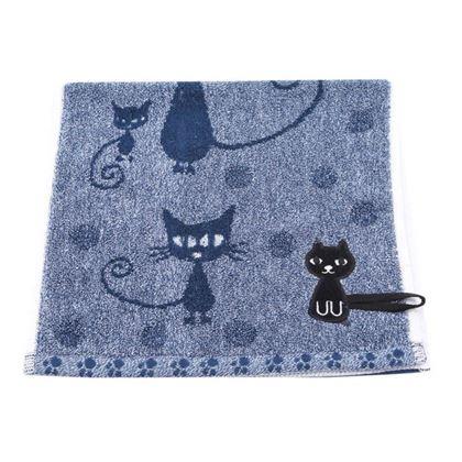 Imaginea din Prosop cu pisică 50x25 cm  -  albastru