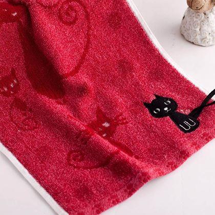 Imaginea din Prosop cu pisică 50x25 cm  -  roșu