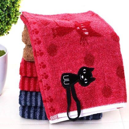 Imaginea din Prosop cu pisică 50x25 cm  -  roșu