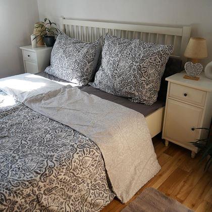 Imaginea din Lenjerie bumbac - ornamente negre