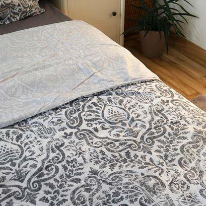 Imaginea Lenjerie bumbac - ornamente negre