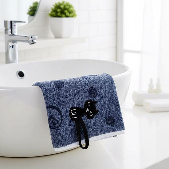 Imaginea din Prosop cu pisică 50x25 cm  -  albastru
