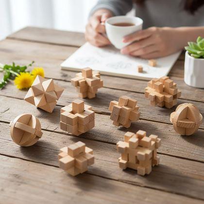 Imaginea din Set 9 piese puzzle din lemn