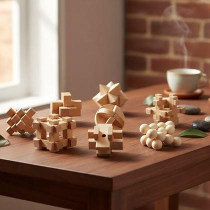 Imaginea din Set 9 piese puzzle din lemn