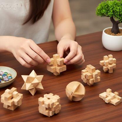 Imaginea Set 9 piese puzzle din lemn