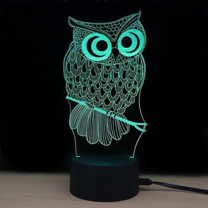 Imaginea din Lampă cu iluzie 3D  -  bufniță