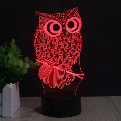 Imaginea din Lampă cu iluzie 3D  -  bufniță