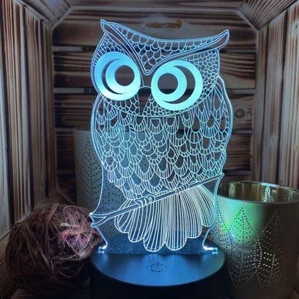 Imaginea din Lampă cu iluzie 3D  -  bufniță